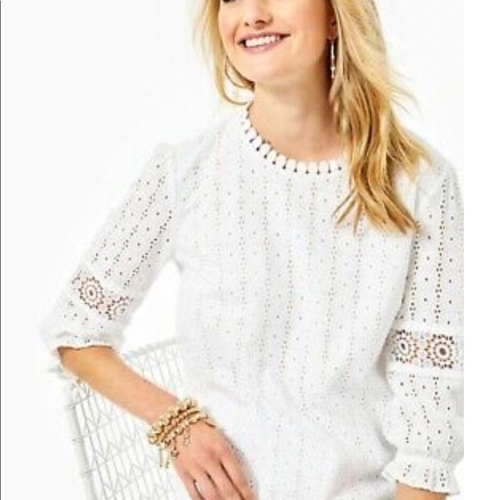 NEW Lilly Pulitzer Top Resort White Starburst